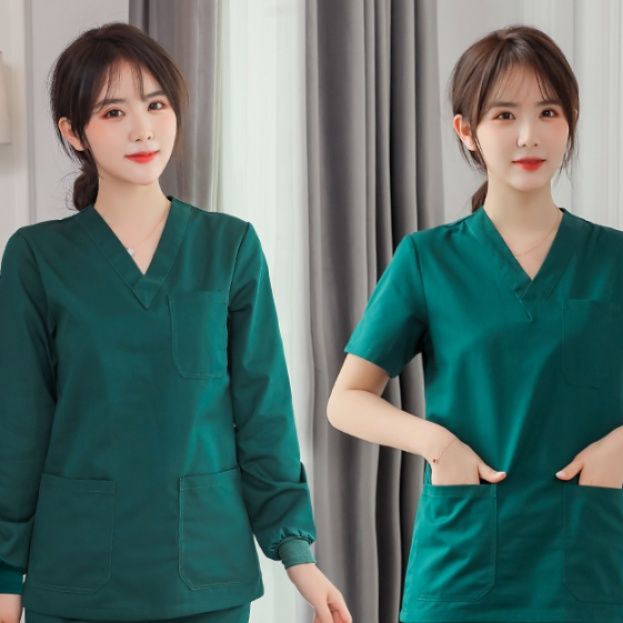 白衣 純綿素材ゆったり着心地スクラブ上下セット