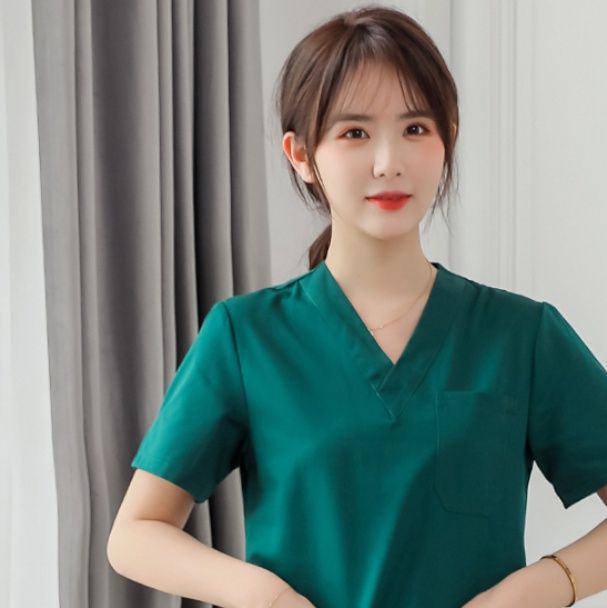 白衣 純綿素材ゆったり着心地スクラブ上下セット