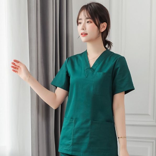 白衣 純綿素材ゆったり着心地スクラブ上下セット