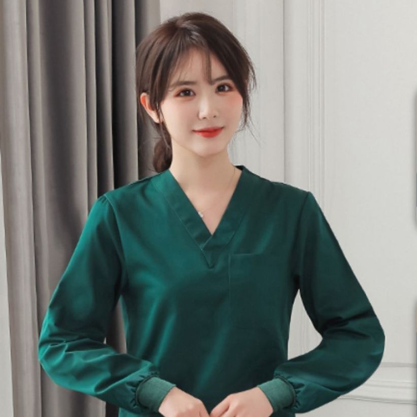 白衣 純綿素材ゆったり着心地スクラブ上下セット