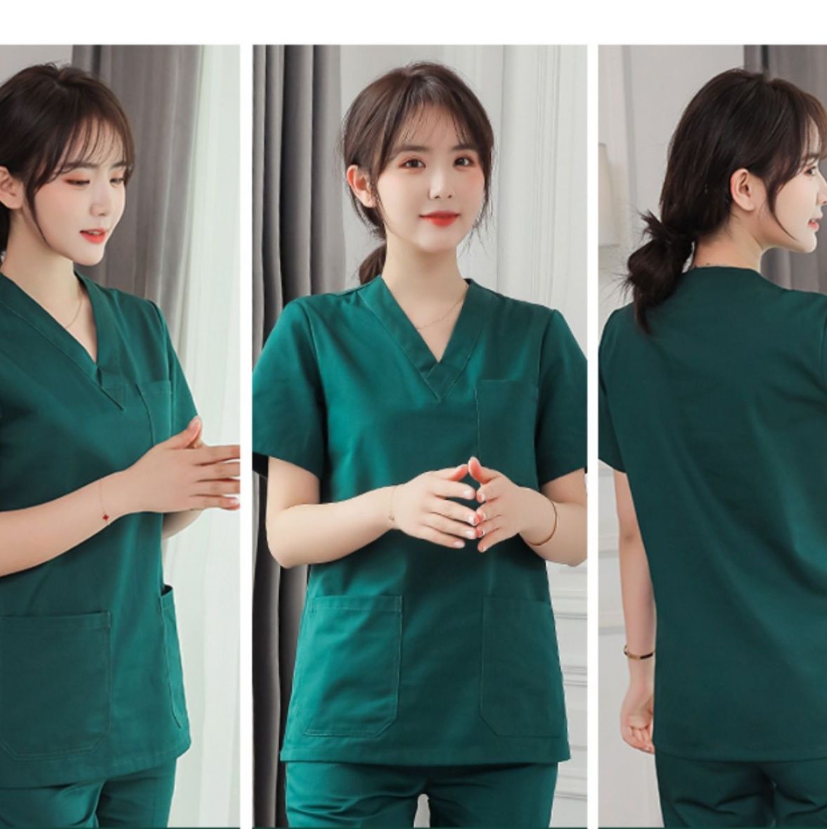 白衣 純綿素材ゆったり着心地スクラブ上下セット