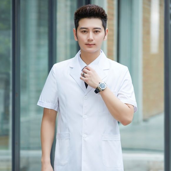 白衣 半袖テーラードカラー白衣ケーシー医療用