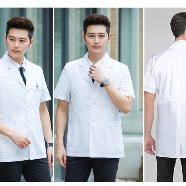 白衣 半袖テーラードカラー白衣ケーシー医療用