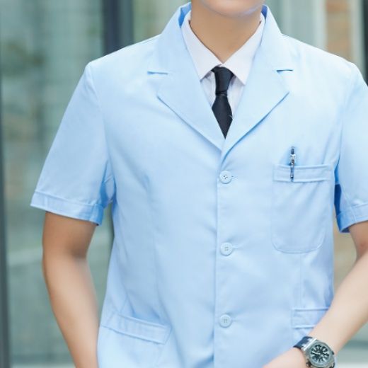 白衣 半袖テーラードカラー白衣ケーシー医療用