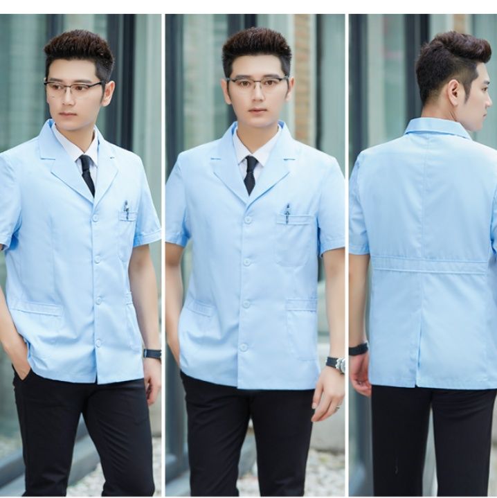 白衣 半袖テーラードカラー白衣ケーシー医療用