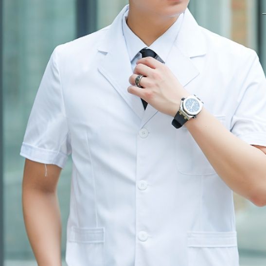 白衣 半袖テーラードカラー白衣ケーシー医療用