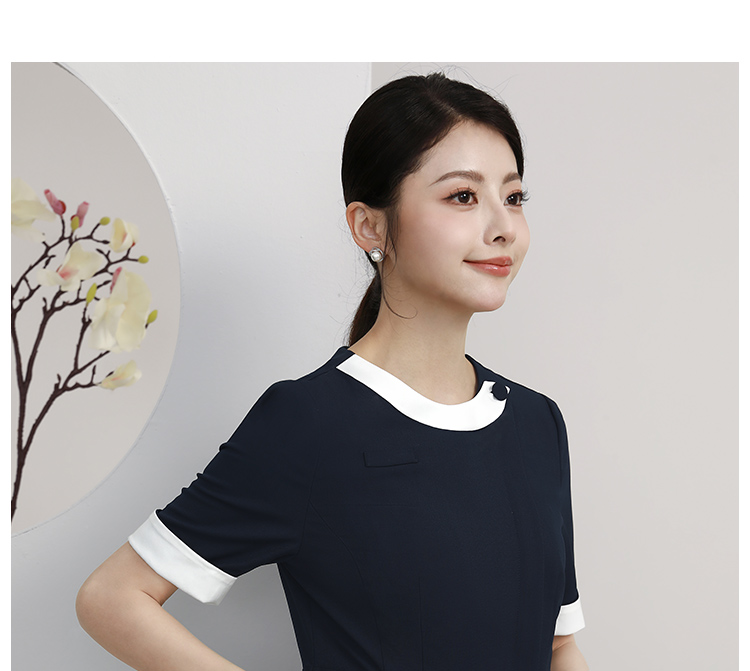 白衣 優美シルエット 丸襟ケーシー