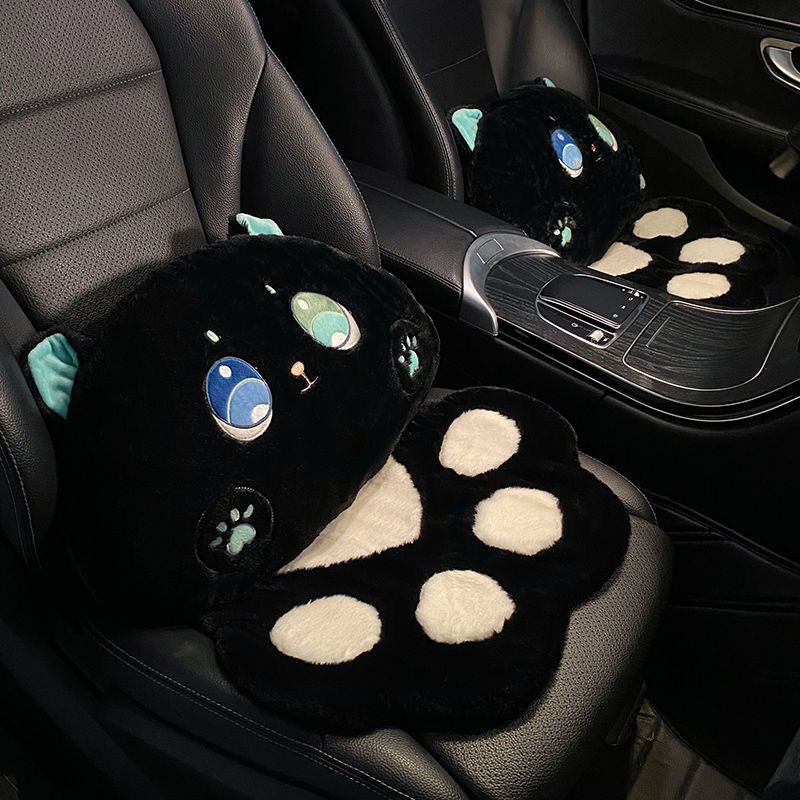 車シートカバー 猫の肉球デザイン もこもこ助手席用シートカバー
