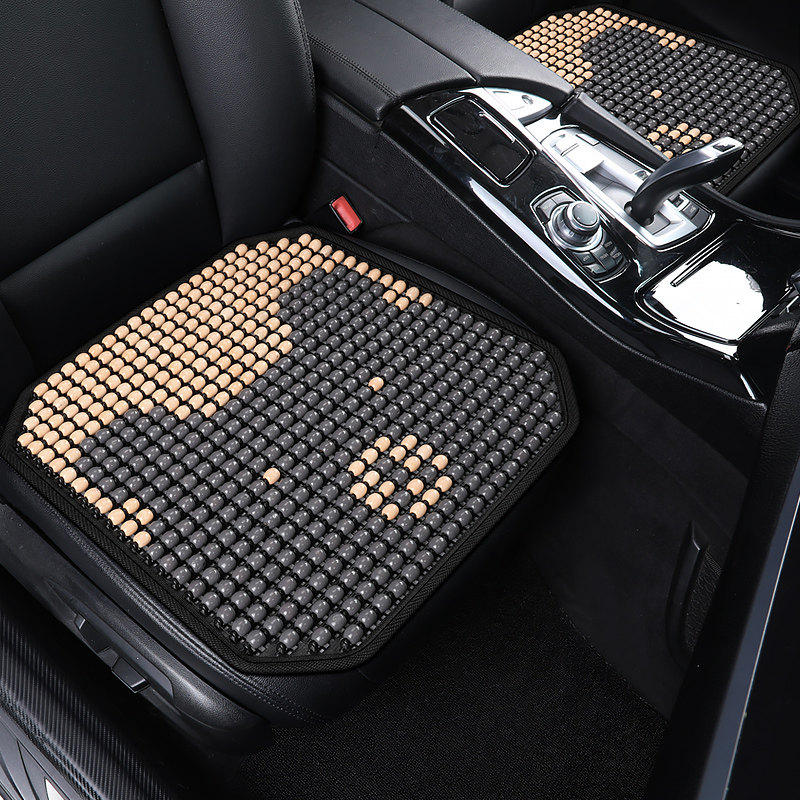 車シートカバー 木製ビーズ編み込み通気性助手席シートカバー