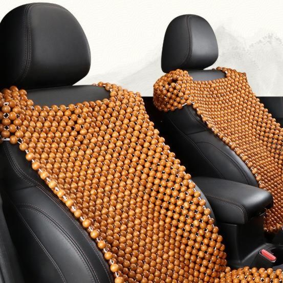 車シートカバー 天然木製ビーズ編み込み式運転席専用シートカバー
