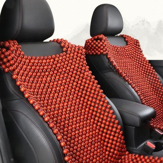 車シートカバー 天然木製ビーズ編み込み式運転席専用シートカバー