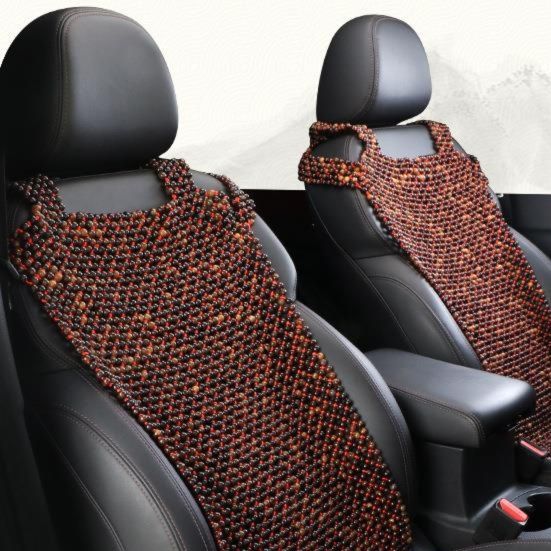 車シートカバー 天然木製ビーズ編み込み式運転席専用シートカバー