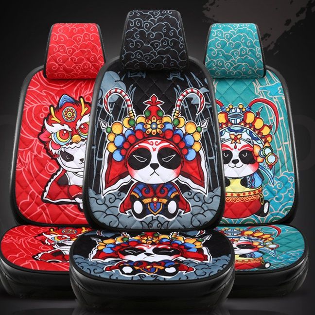 車シートカバー 京劇パンダデザイン助手席用シートカバー