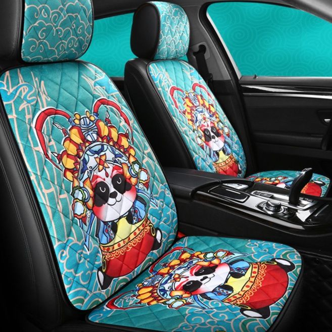 車シートカバー 京劇パンダデザイン助手席用シートカバー