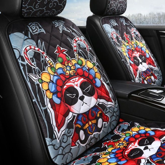 車シートカバー 京劇パンダデザイン助手席用シートカバー