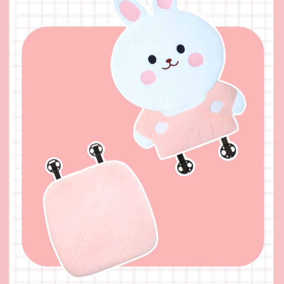 車シートカバー 可愛いうさぎデザイン背もたれ付き運転席用シートカバー