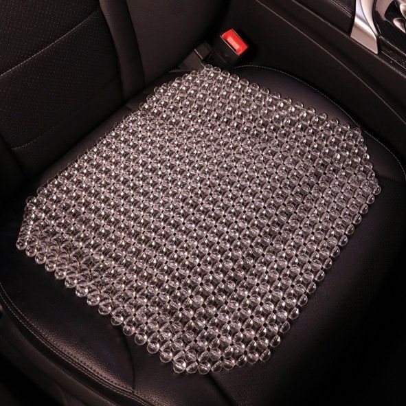 車シートカバー きらめく木製ビーズ編み込み助手席クッションカバー