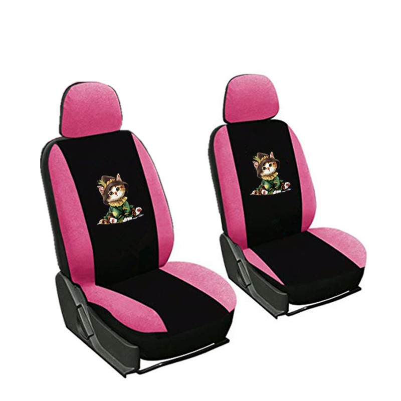 車シートカバー 可愛い子猫刺繍入り助手席用シートカバー