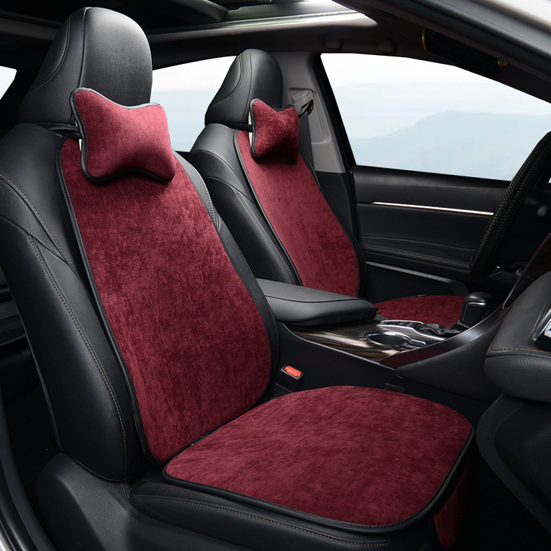 車シートカバー 冬用温暖ふわふわボア素材ネッククッション付き助手席専用カバー