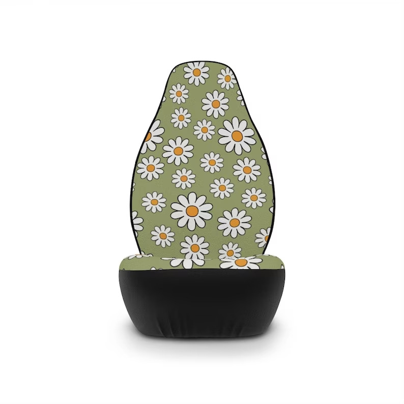 車シートカバー 可愛らしい花柄デザイン助手席用シートカバー