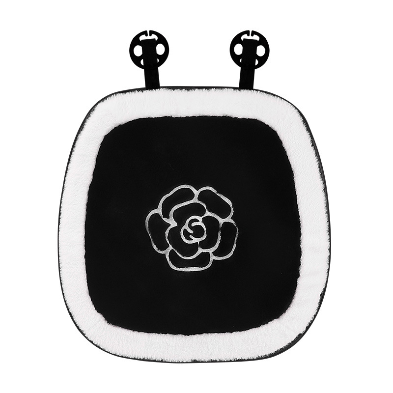 車シートカバー 花柄刺繍入り高級ボア素材助手席専用シートカバー