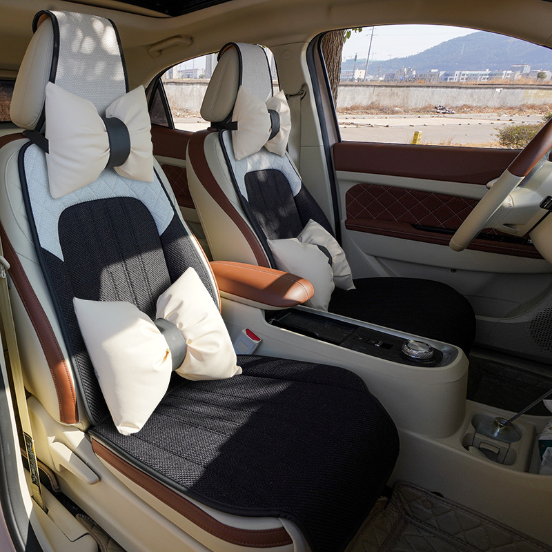 車シートカバー 可愛いリボン付き後部座席用高級車シートカバー