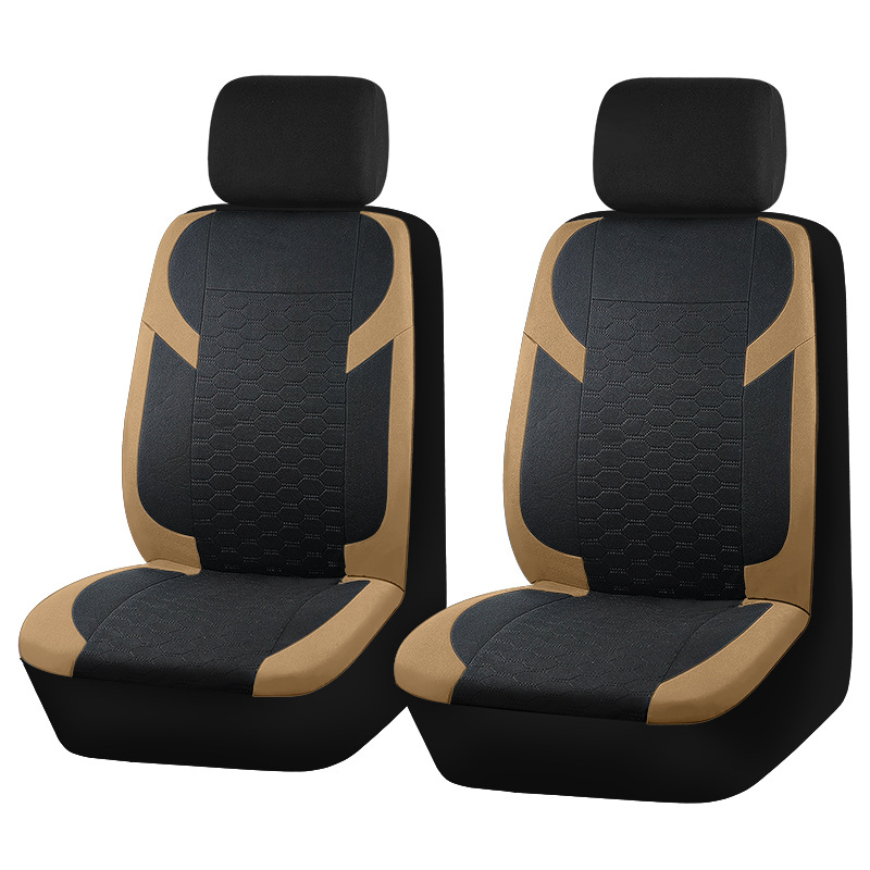 車シートカバー 六角形キルティング模様配色切替運転席用シートカバー