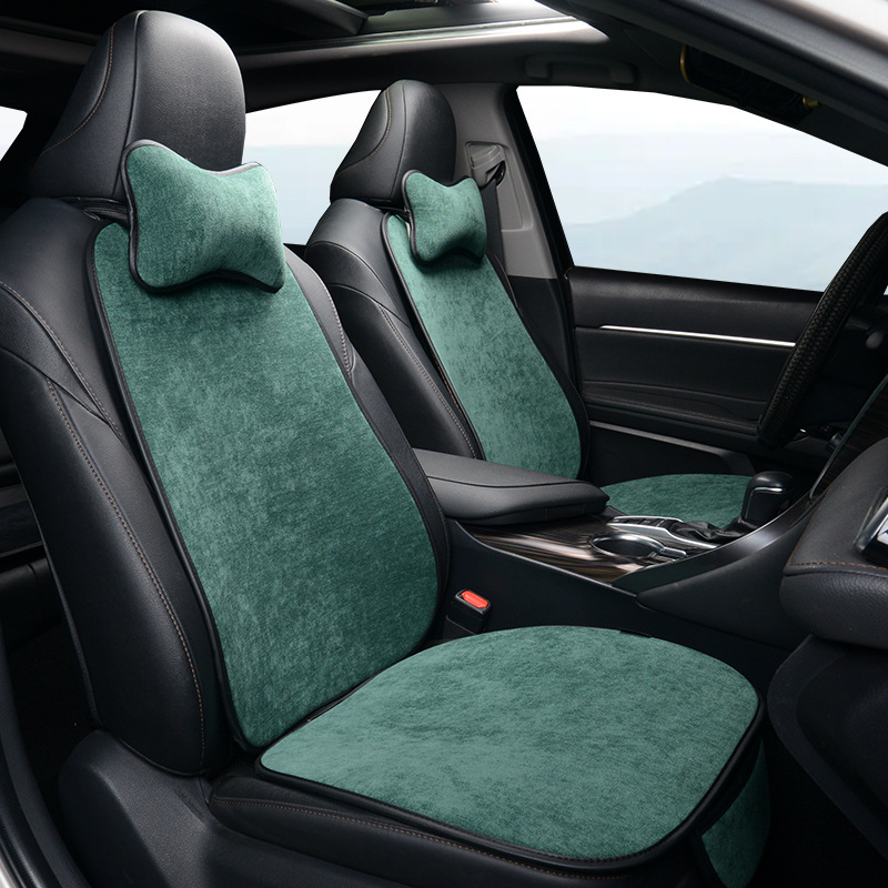 車シートカバー 冬用温暖ふわふわボア素材ネッククッション付き助手席専用カバー