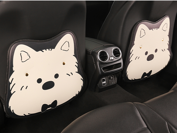 車シートカバー ふわもこ犬キャラクター後部座席カバー