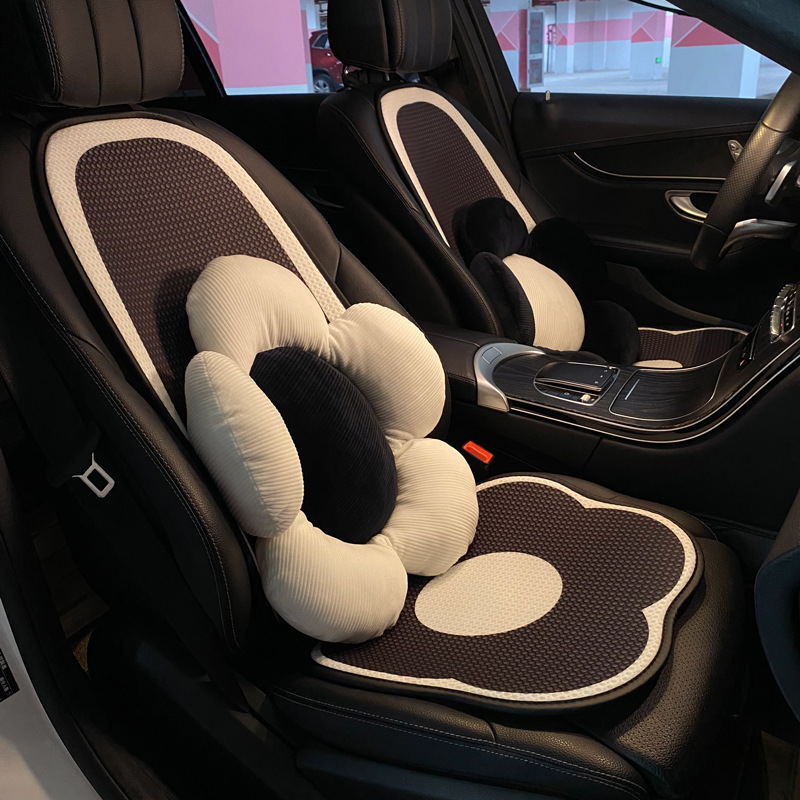 車シートカバー 花型クッション付き通気性メッシュ車シートカバー運転席用