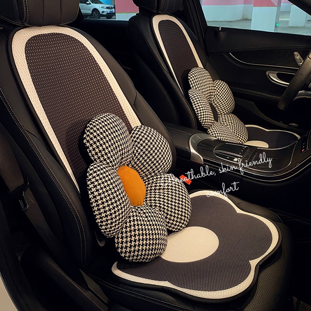 車シートカバー 花型クッション付き通気性メッシュ車シートカバー運転席用