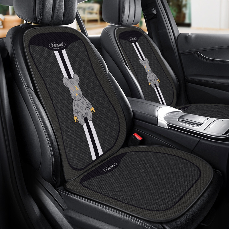 車シートカバー 可愛い熊刺繍デザイン立体縫製助手席専用シートカバー