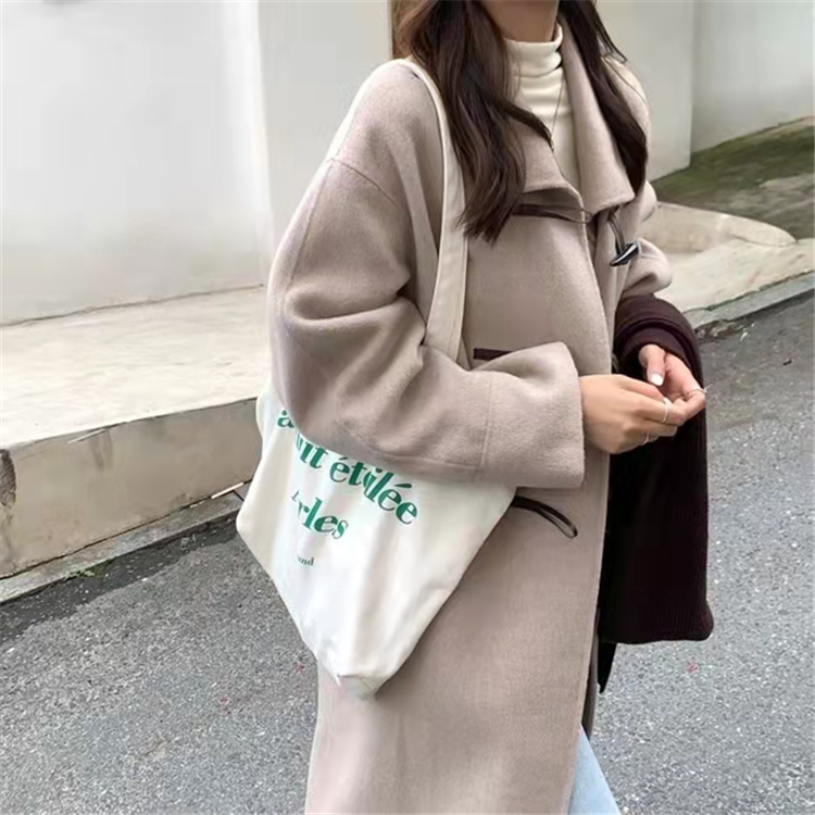 韓国ファッション 韓国風ロング丈ダッフルコート 秋冬上品アウター