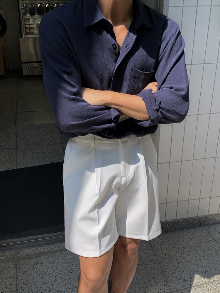 韓国ファッション スタンダード胸ポケットシャツ