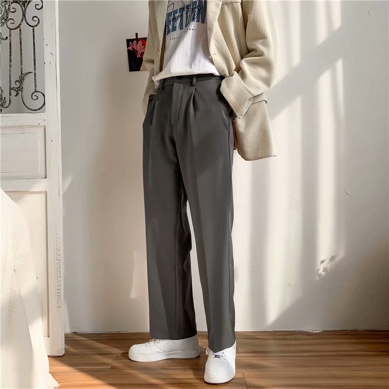韓国ファッション シンプルモダンスラックスパンツ