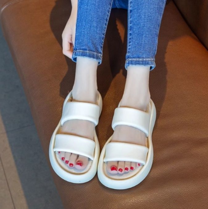 韓国ファッション 厚底ダブルストラップサンダル