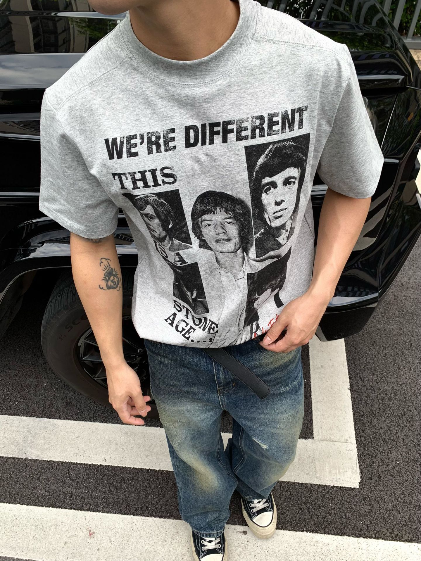 韓国ファッション レトロ写真プリント半袖Ｔシャツ