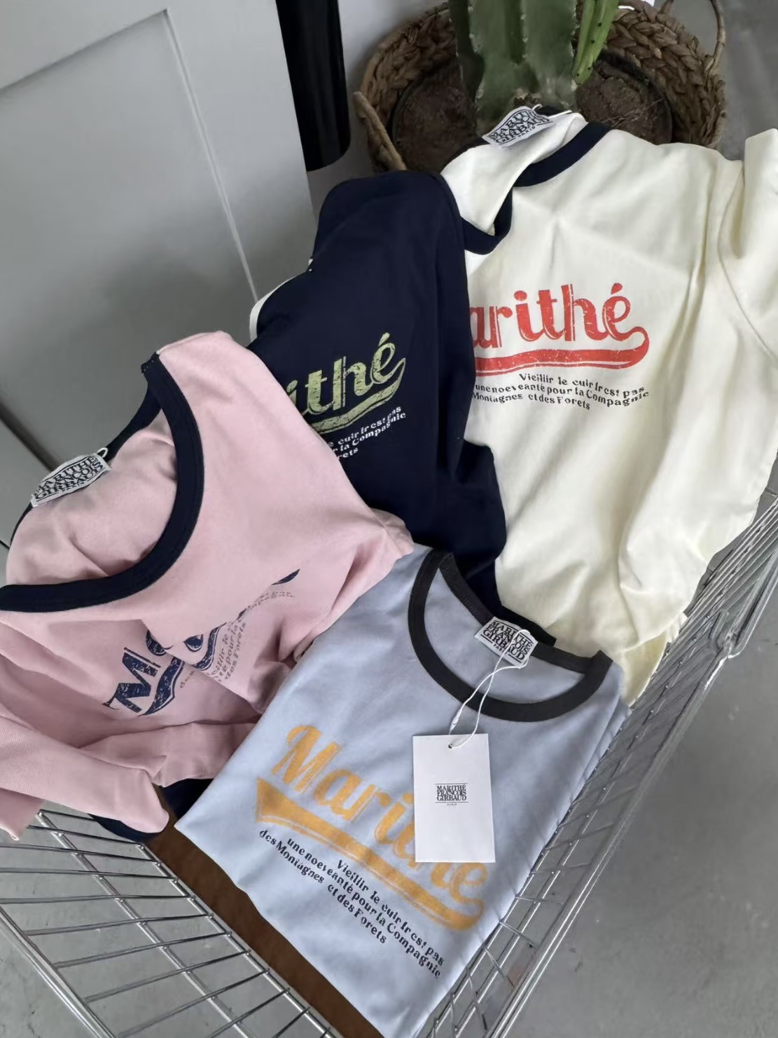 韓国ファッション レトロリンガー ロゴプリント半袖
