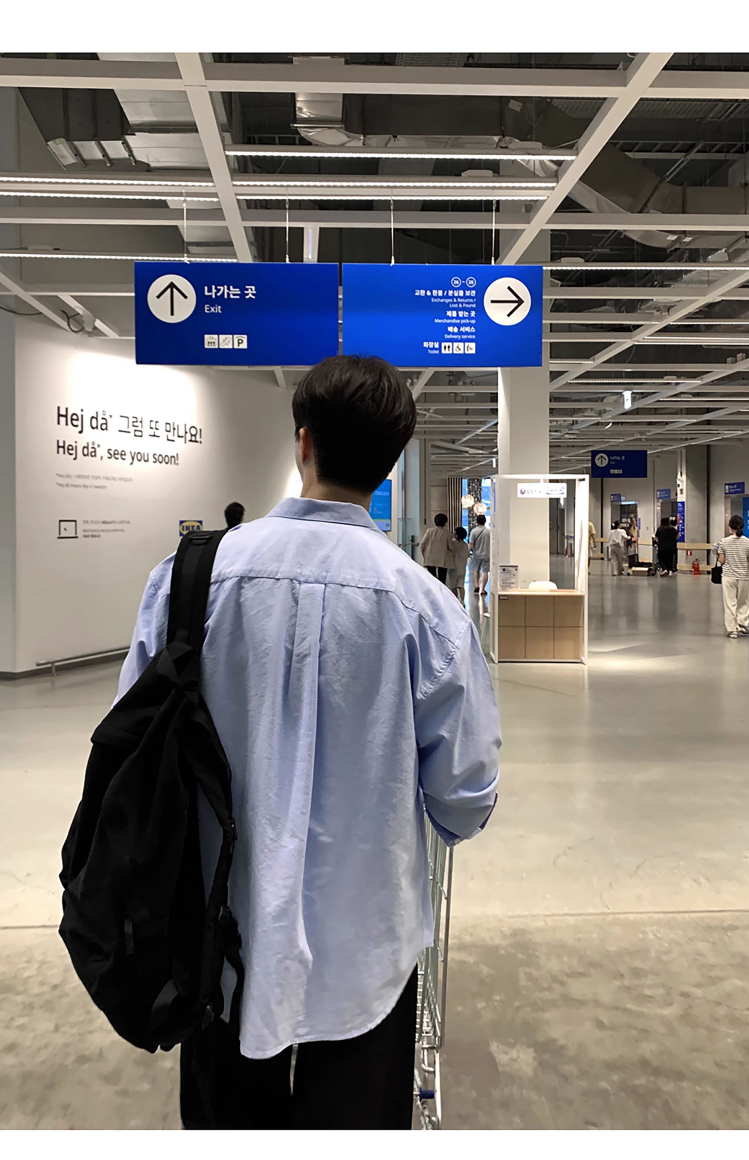 韓国ファッション ゆったりシルエットベーシックシャツ