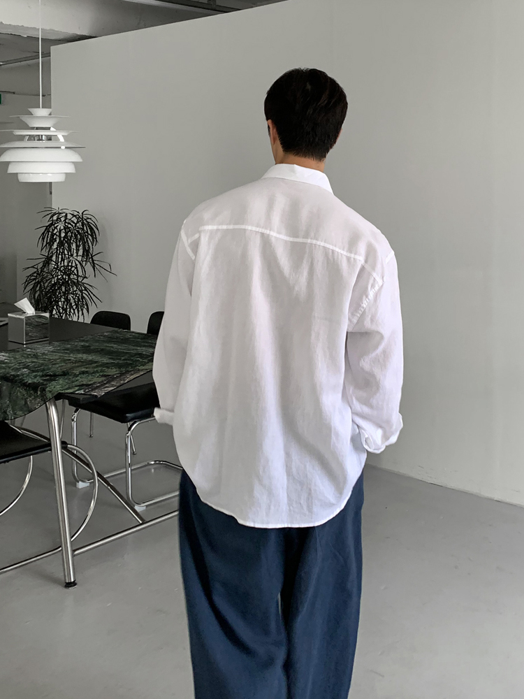 韓国ファッション シンプルリラックスシャツ