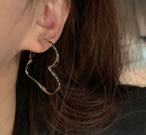 韓国ファッション 韓国風ハート型フープピアス可愛いアクセサリー