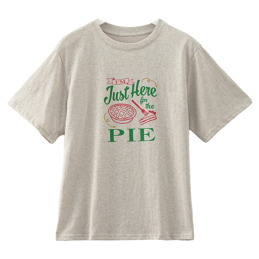 韓国ファッション パイ柄ゆるだぼ半袖Ｔシャツ