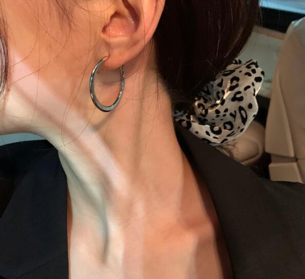 韓国ファッション 韓国流行シンプル大ぶりフープピアス