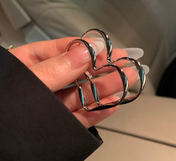 韓国ファッション 韓国風ハート型フープピアス可愛いアクセサリー