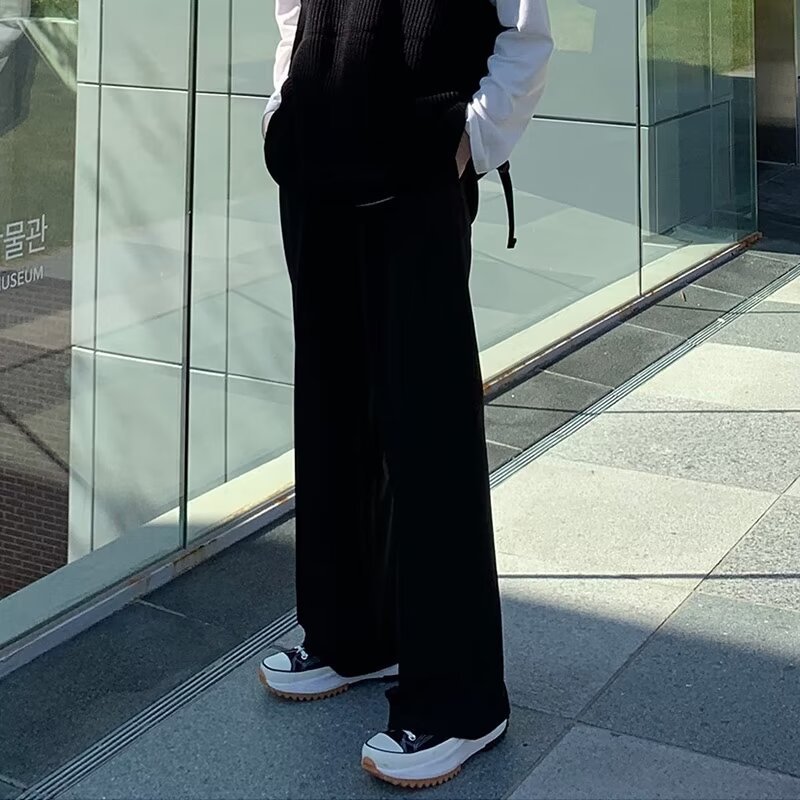 韓国ファッション 美シルエット ワイドスラックス