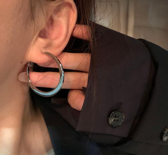 韓国ファッション 韓国流行シンプル大ぶりフープピアス