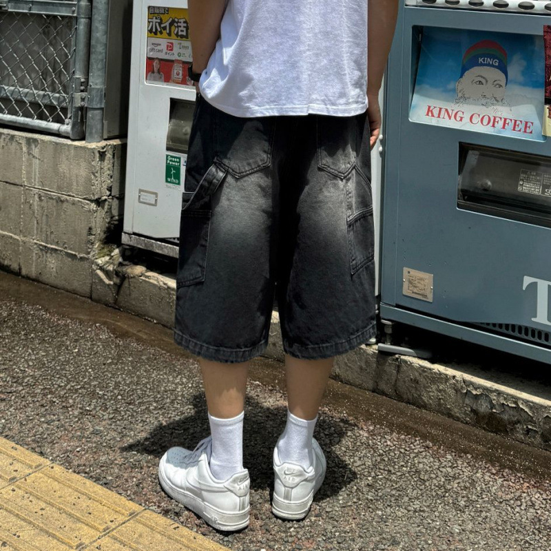 韓国ファッション ゆったりデニムハーフパンツ