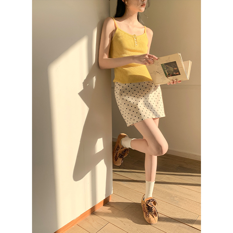 韓国ファッション 水玉ミニスカート