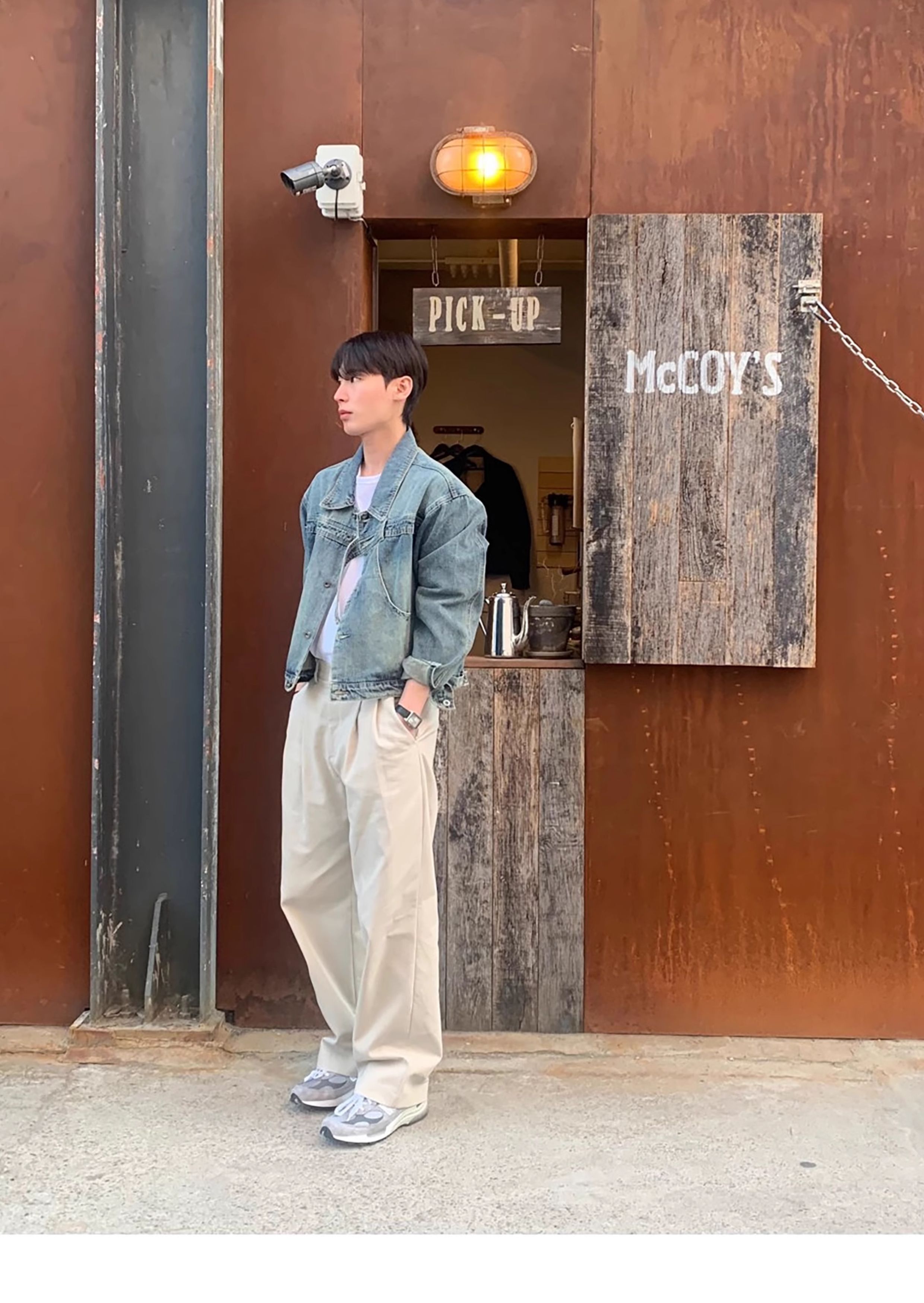 韓国ファッション ゆったりワイドスラックスパンツ