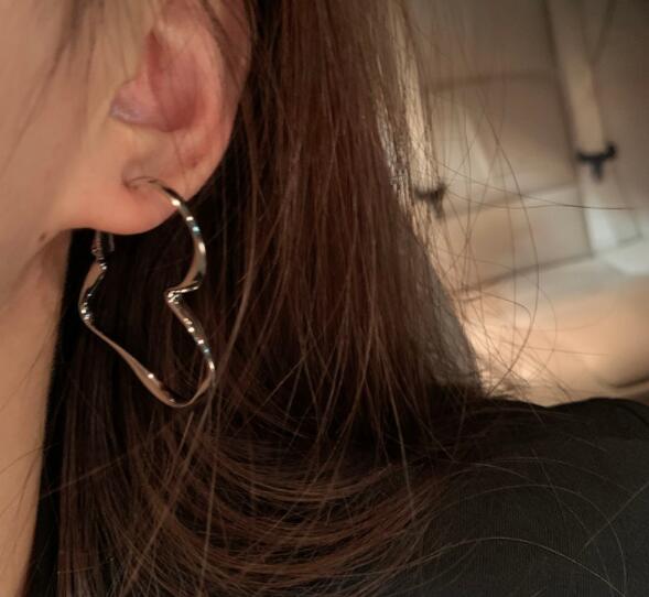 韓国ファッション 韓国風ハート型フープピアス可愛いアクセサリー